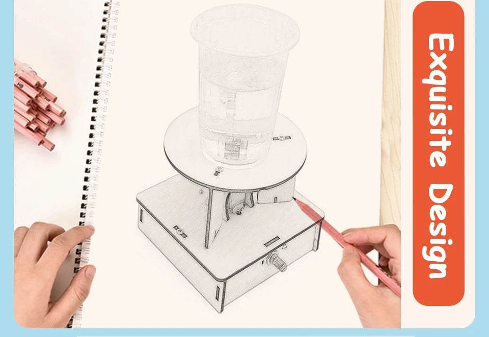 DIY Electric Water Tornado Swirl Maker Wooden Puzzle Science Experiment Gift for Children - ToylandEU