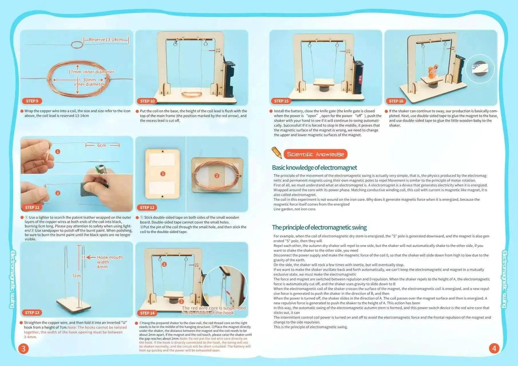  DIY Electromagnetic Swing Model STEM Kit Children Technologia Science Toys School Experimental Tool Kit Learning Education Kids -  ToylandEU™