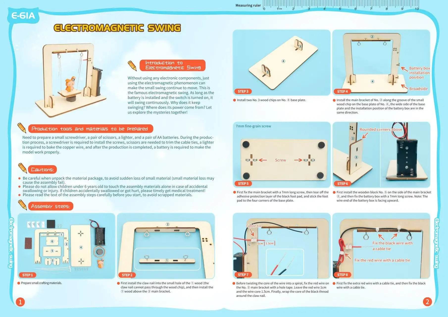DIY Electromagnetic Swing Model STEM Kit Children Technologia Science Toys School Experimental Tool Kit Learning Education Kids - ToylandEU