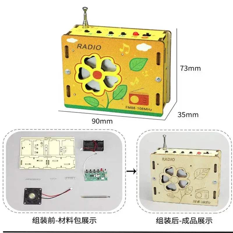 DIY FM Radio Kit Wooden Science Experiment Toy for Learning - ToylandEU