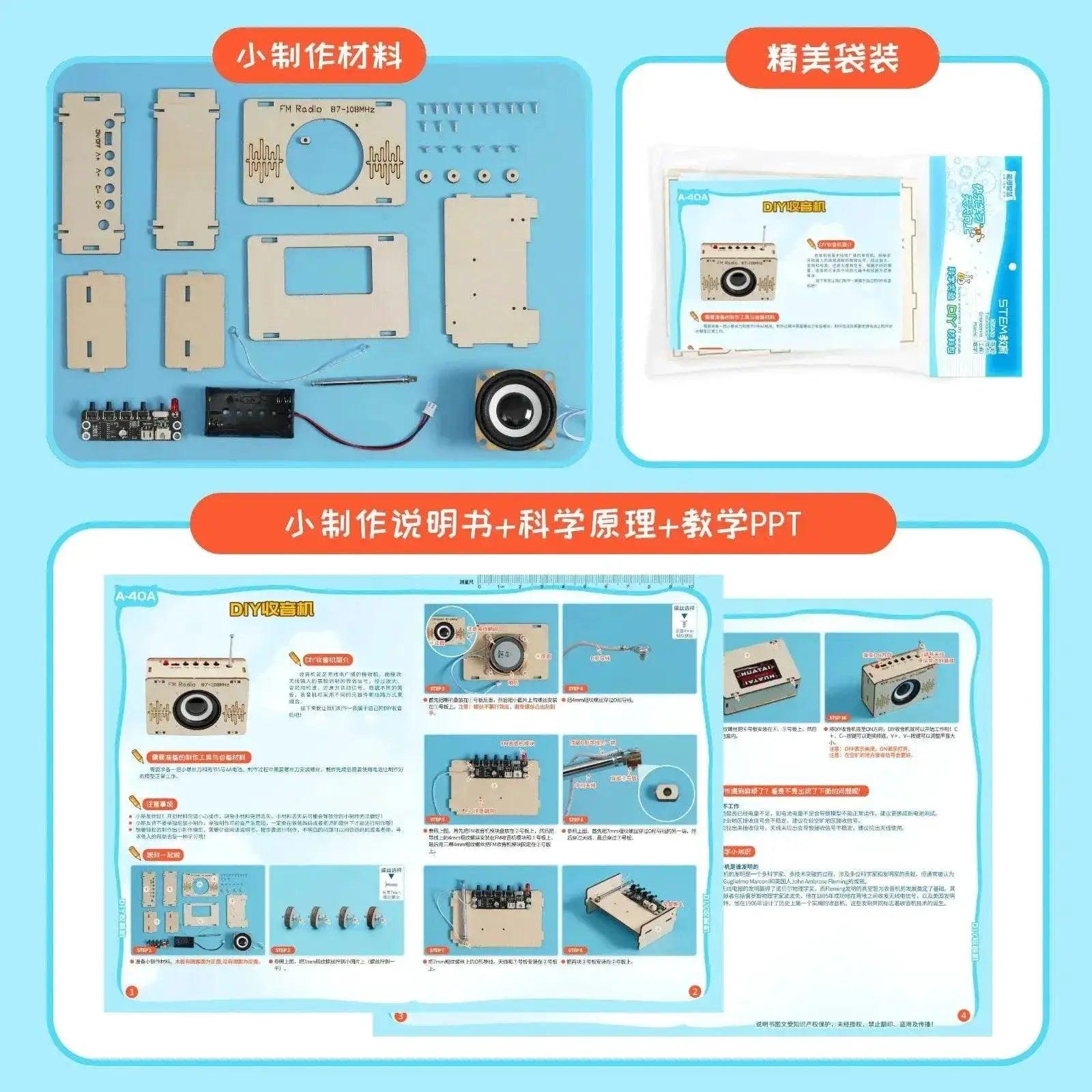  DIY FM Radio Model Science Toys for Kids Wooden STEM Technologia Educational Kit -  ToylandEU™