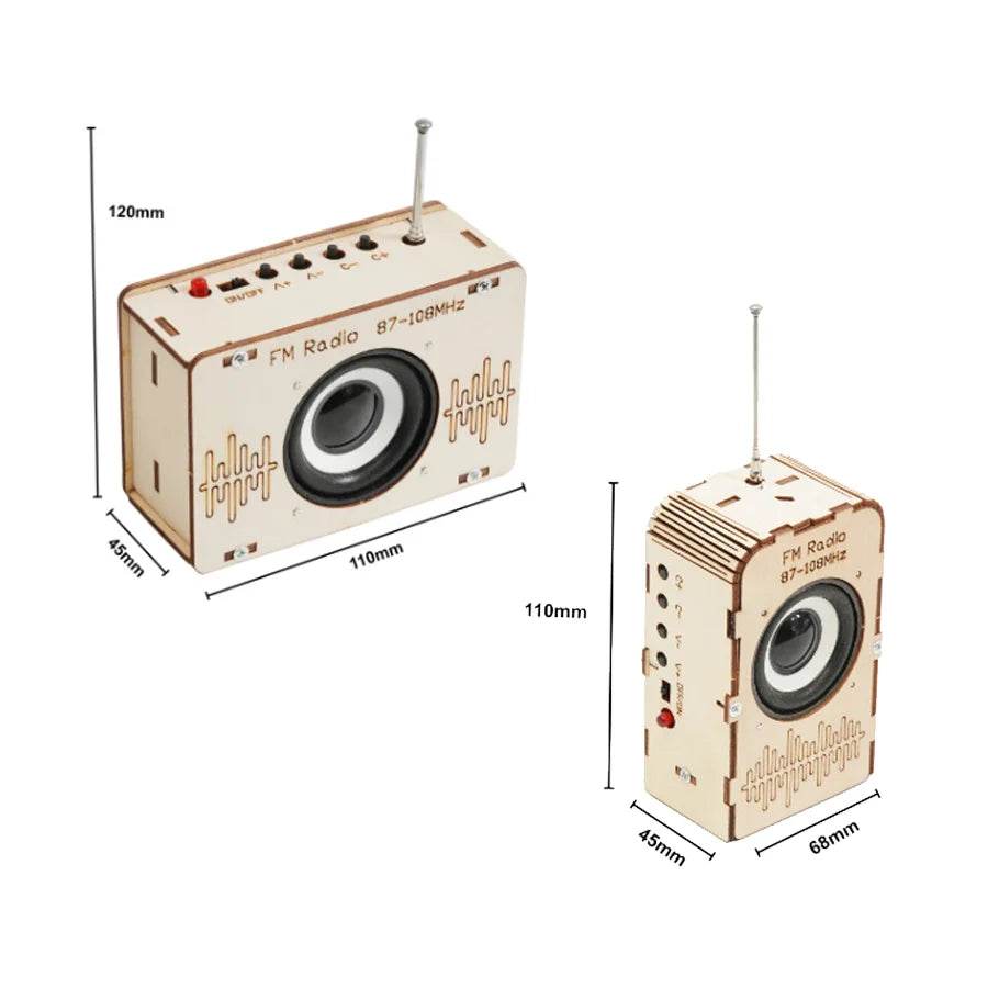 Направи си сам FM радио Модел Научни играчки за деца Дървен STEM Технологичен Образователен Комплект - ToylandEU