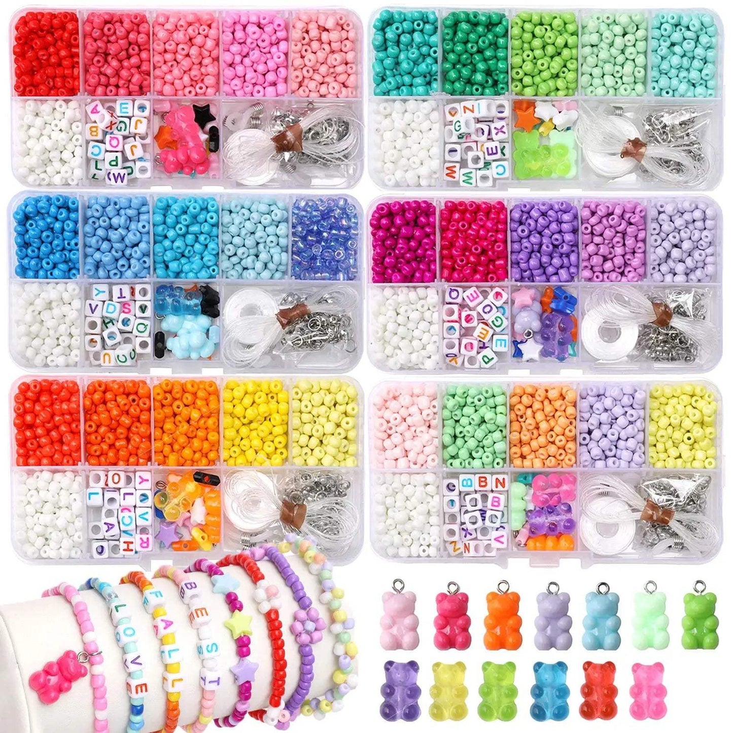 DIY Glass Beads Bracelet Making Kit With Friendship Letters - ToylandEU