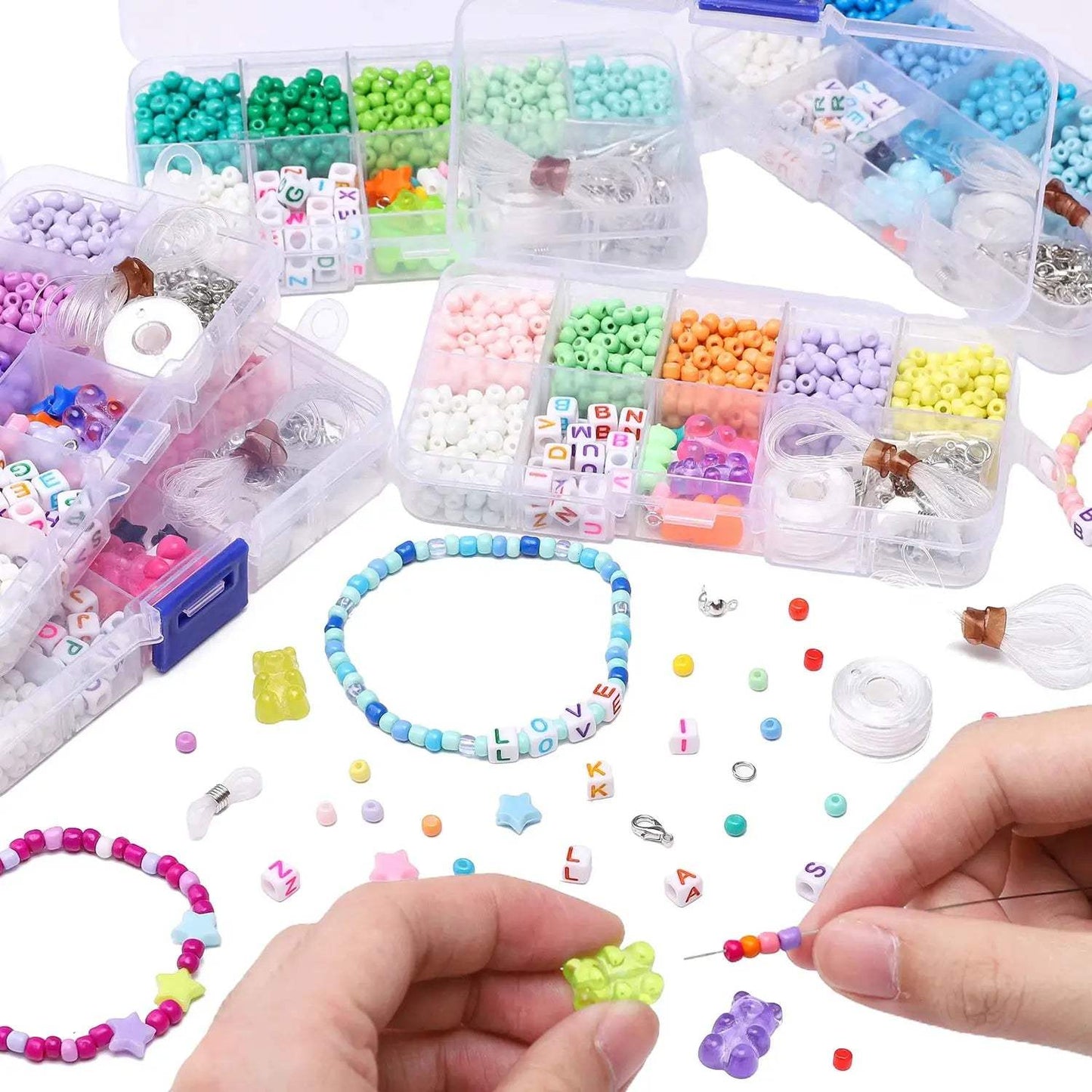 DIY Glass Beads Bracelet Making Kit With Friendship Letters - ToylandEU