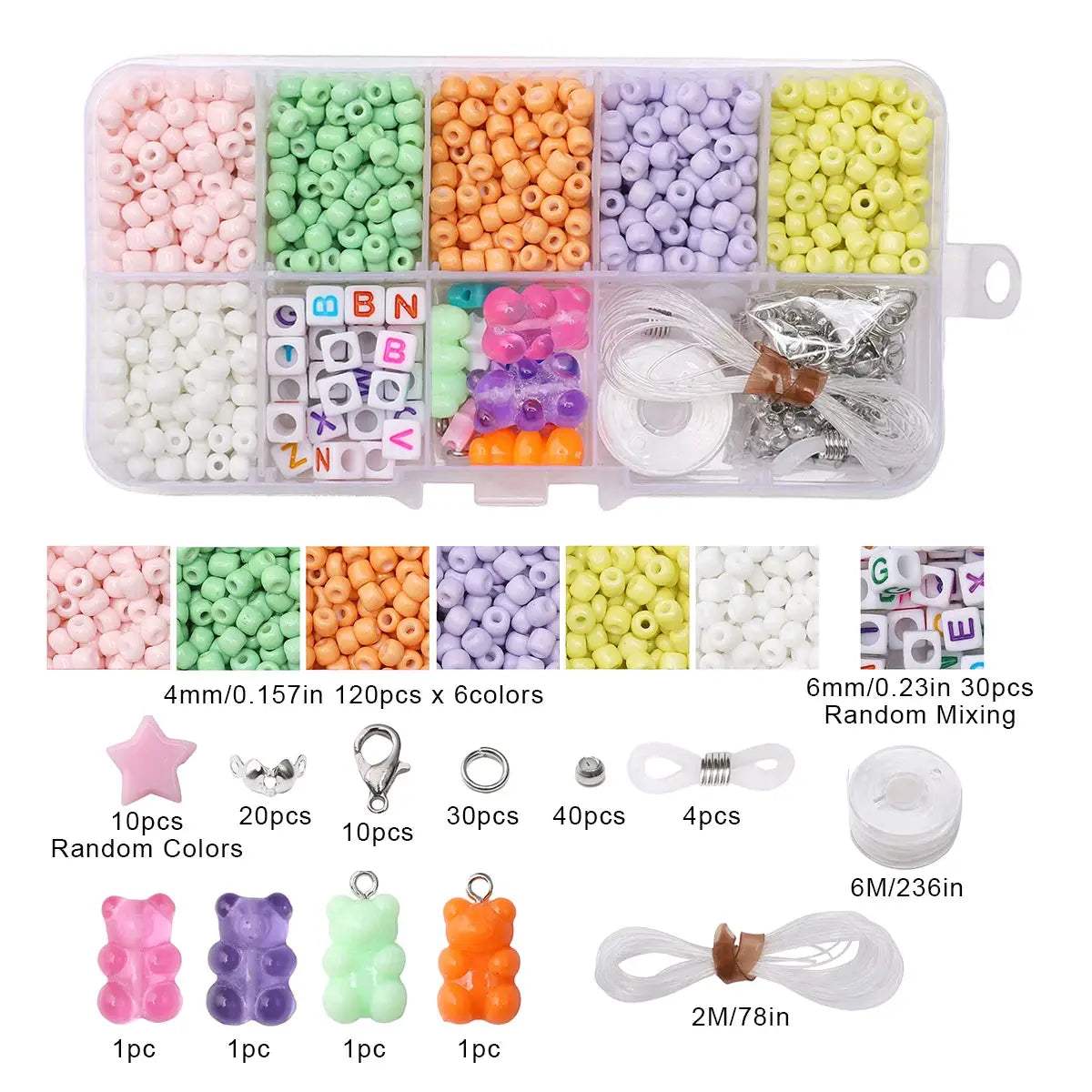 DIY Glass Beads Bracelet Making Kit With Friendship Letters - ToylandEU