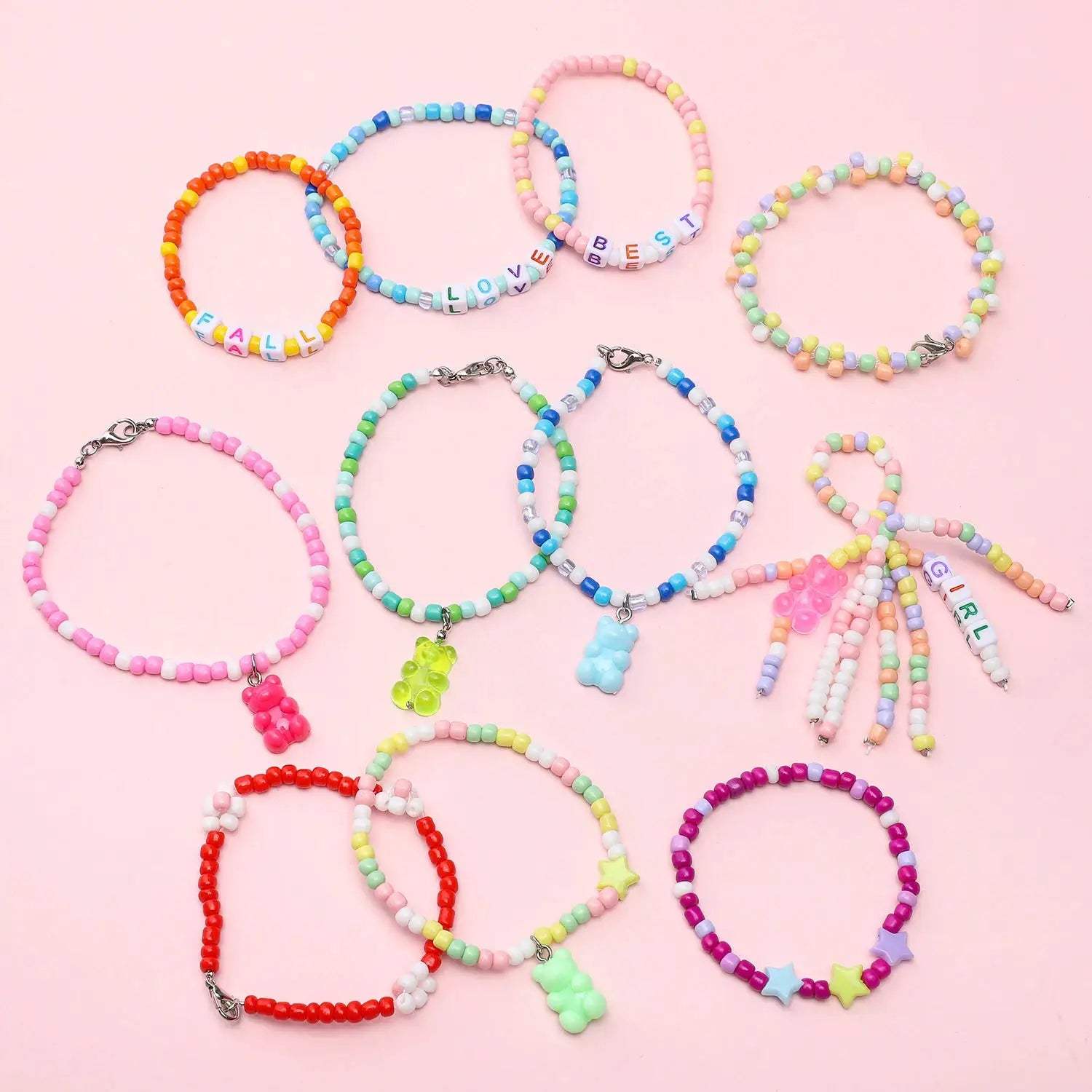 DIY Glass Beads Bracelet Making Kit With Friendship Letters - ToylandEU