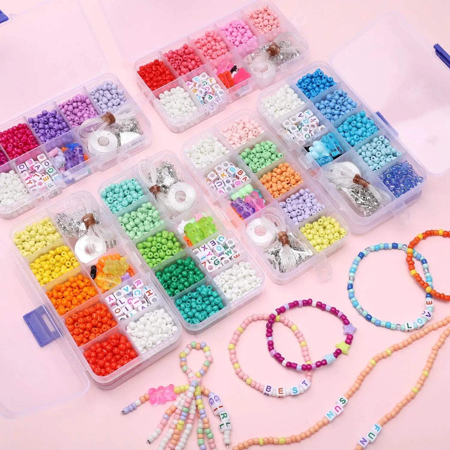 DIY Glass Beads Bracelet Making Kit With Friendship Letters - ToylandEU