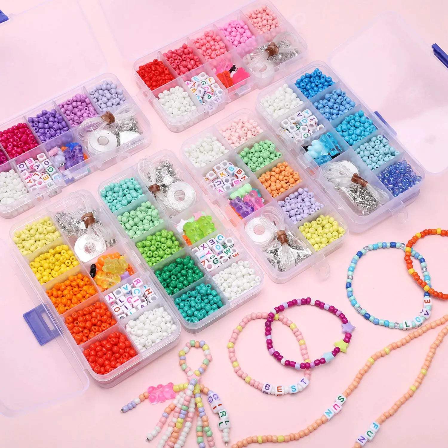 DIY Glass Beads Bracelet Making Kit With Friendship Letters - ToylandEU