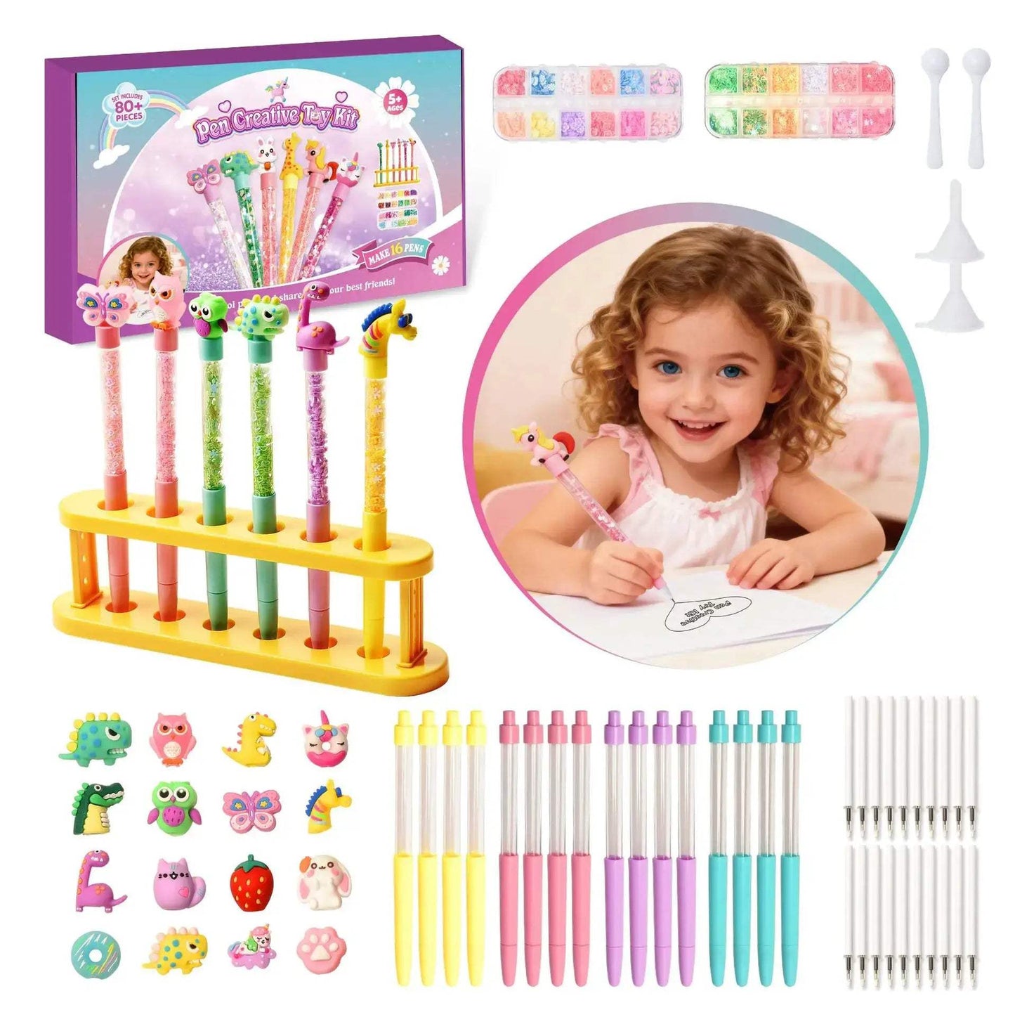DIY Glitter Pen Kit For Kids Creative Craft Set Gift - ToylandEU