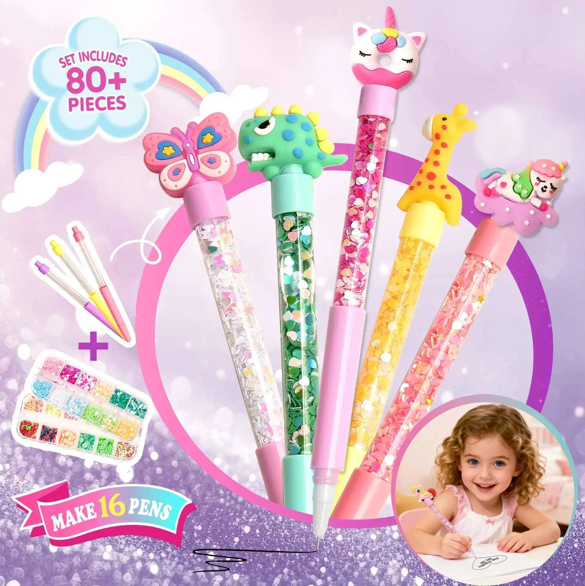 DIY Glitter Pen Kit For Kids Creative Craft Set Gift - ToylandEU