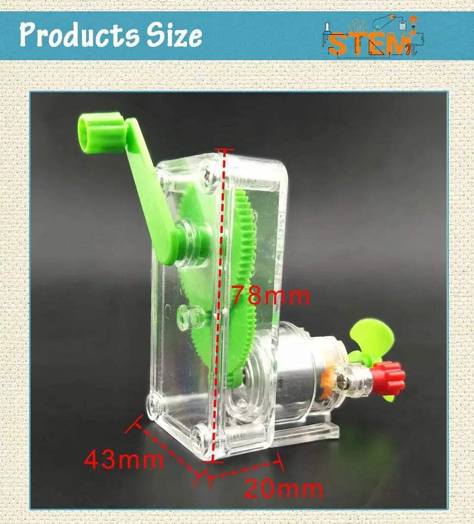 DIY Hand Crank DC Generator Model Fan Kit for Education Science Kids Toy - ToylandEU