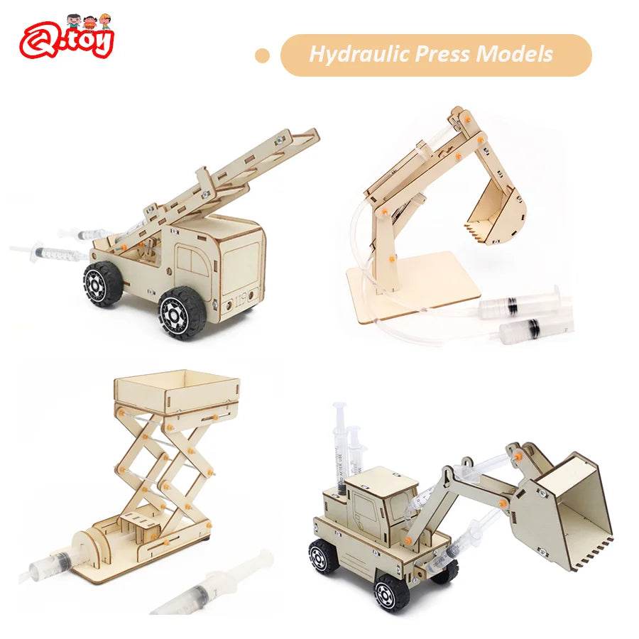 DIY Hydraulic Model Excavator Elevator Bulldozer STEM Tecnologia Science Toys Experimental Tool Kit Teaching Aids for Kids - ToylandEU