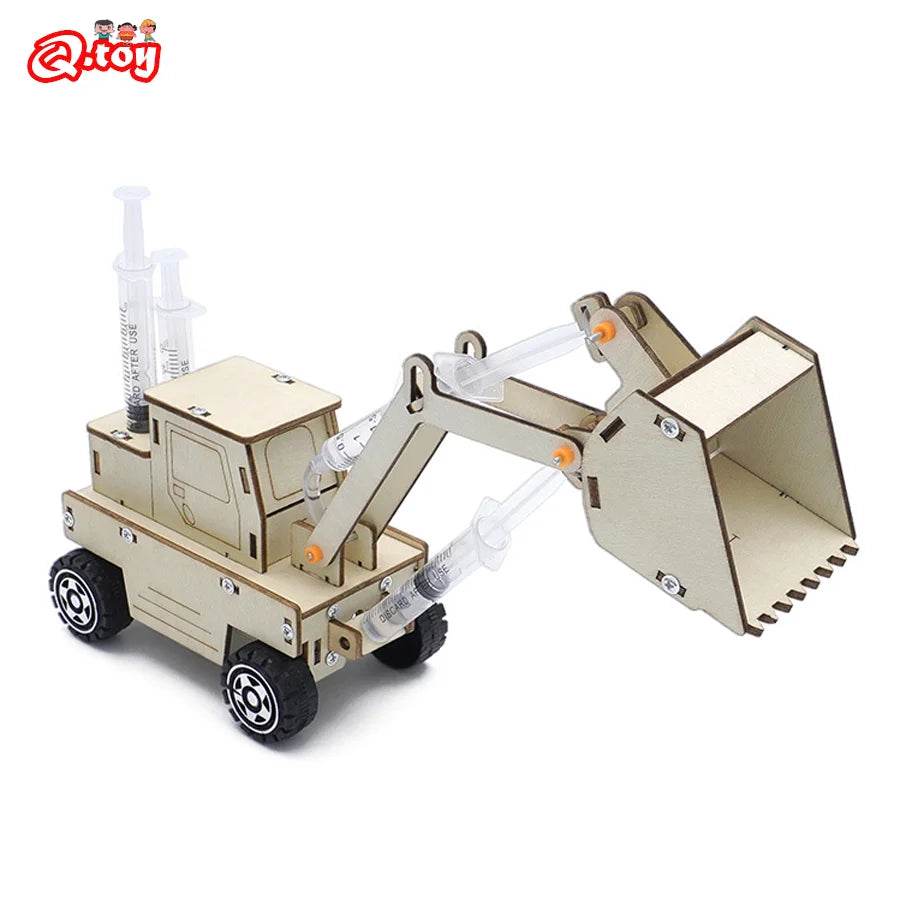 DIY Hydraulic Model Excavator Elevator Bulldozer STEM Tecnologia Science Toys Experimental Tool Kit Teaching Aids for Kids - ToylandEU