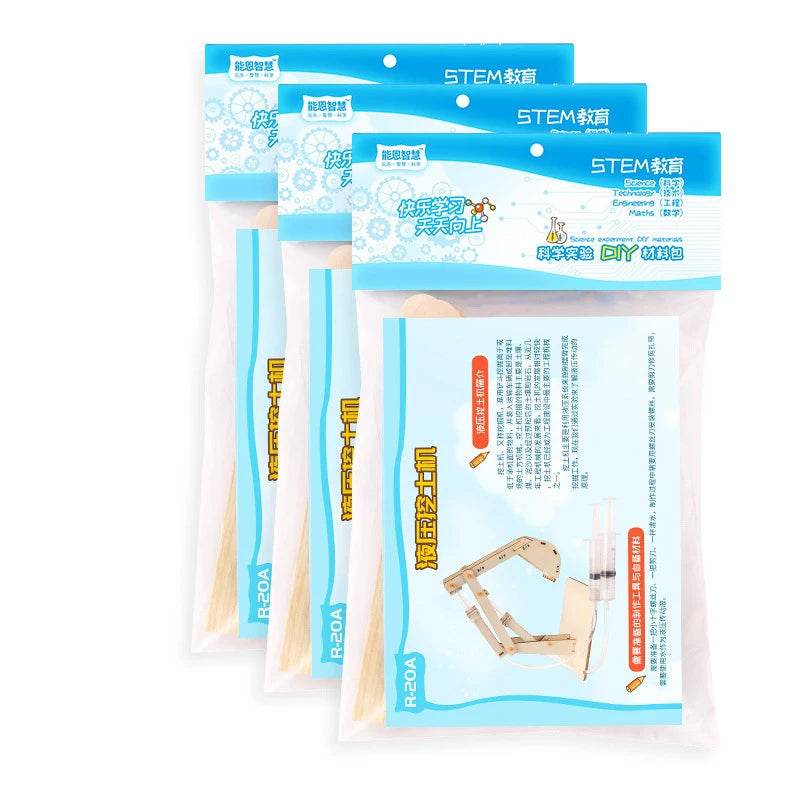 DIY Hydraulic Model Excavator Elevator Bulldozer STEM Tecnologia Science Toys Experimental Tool Kit Teaching Aids for Kids - ToylandEU