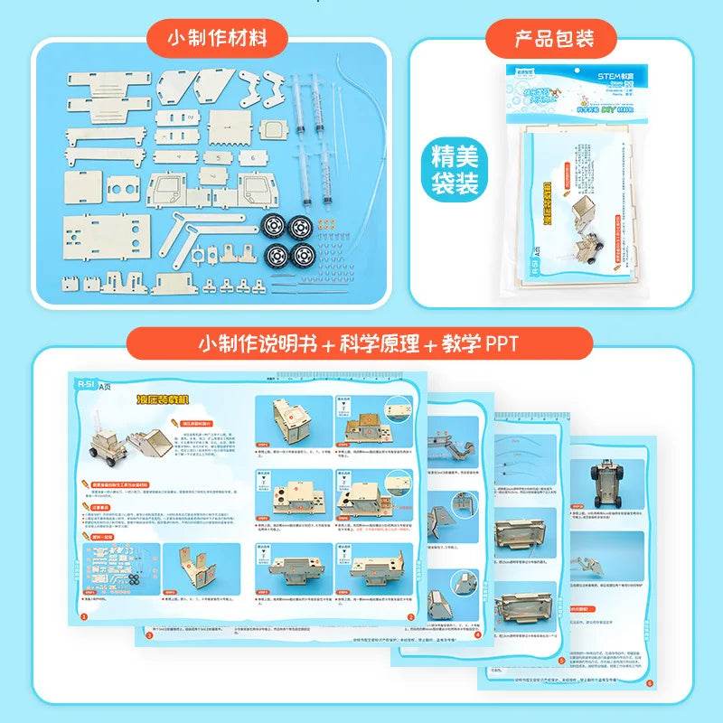 DIY Hydraulic Model Excavator Elevator Bulldozer STEM Tecnologia Science Toys Experimental Tool Kit Teaching Aids for Kids - ToylandEU