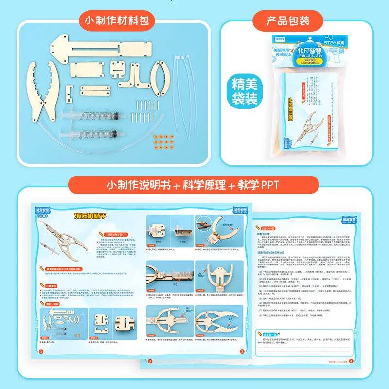 DIY Hydraulic Model Excavator Elevator Bulldozer STEM Tecnologia Science Toys Experimental Tool Kit Teaching Aids for Kids - ToylandEU