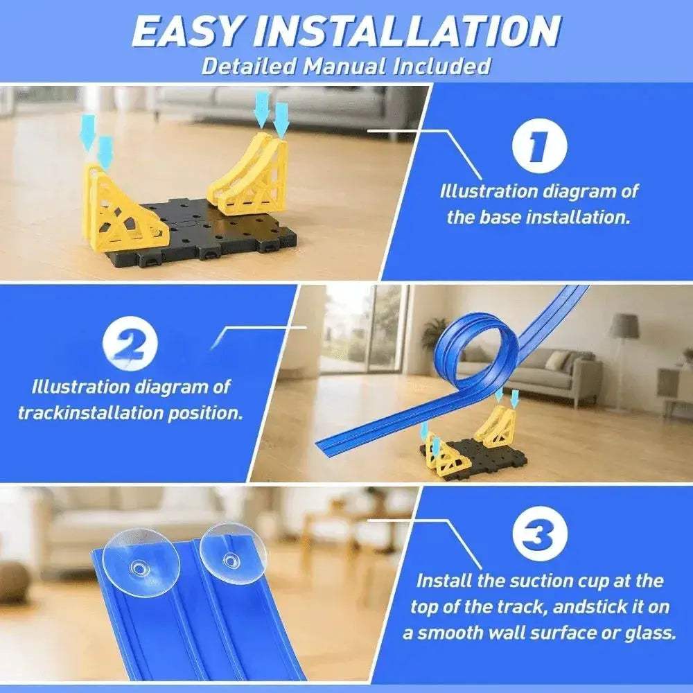 DIY Inertia Sliding Track Pull Back Car Toy For Kids - ToylandEU