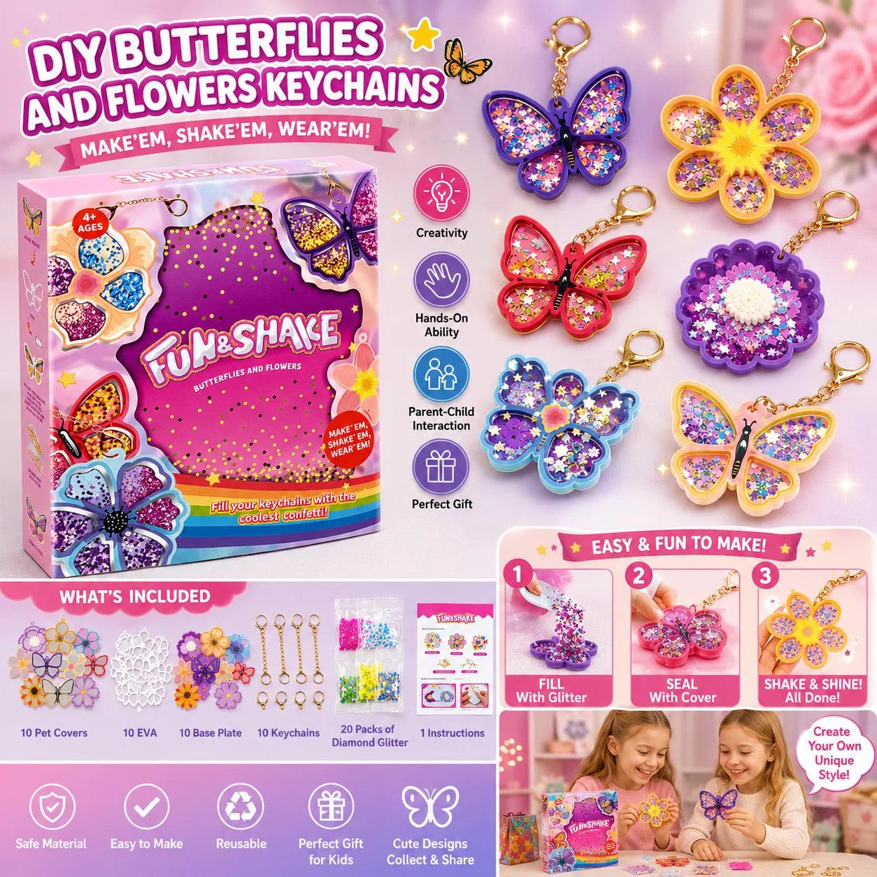  DIY Keychain Kit | Butterfly Shaker | Toylandeu™ 