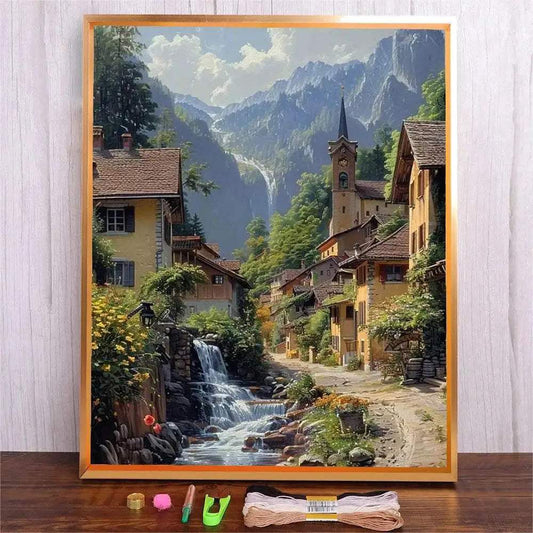  DIY Landscape Embroidery Kit - Cotton Thread Cross Stitch Set for Beginners and Adults -  ToylandEU™
