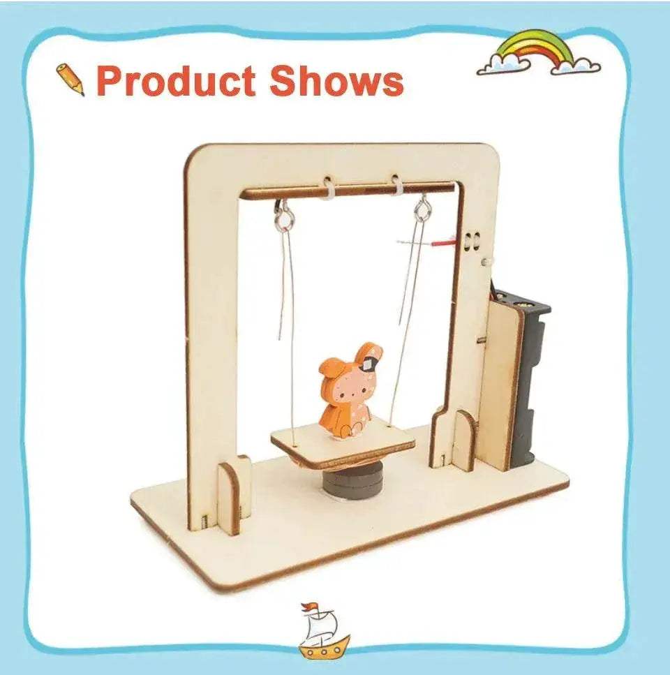 DIY Magnetic Swing Set Handmade Wood Electromagnetic Swing Science Educational Toy - ToylandEU
