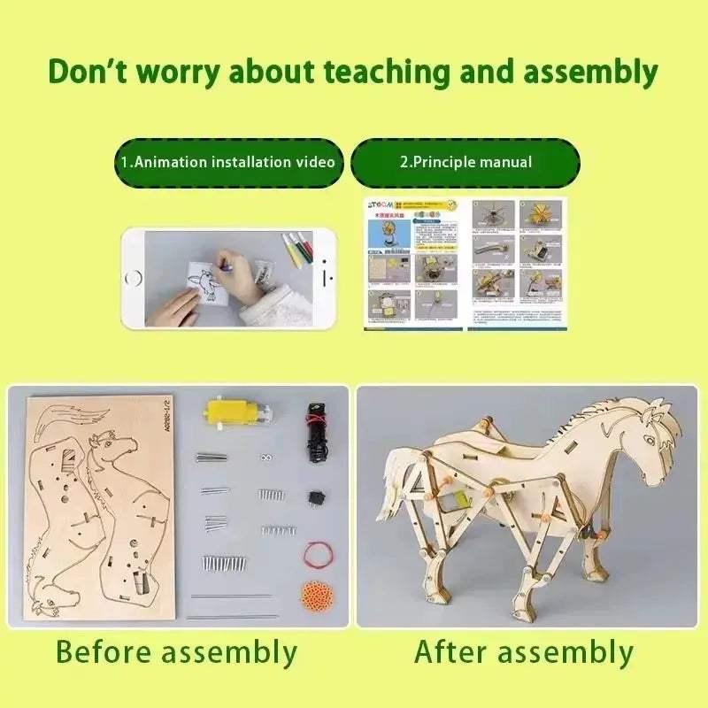 DIY Mechanical Horse Assembly Kit for STEM Learning and Discovery - ToylandEU