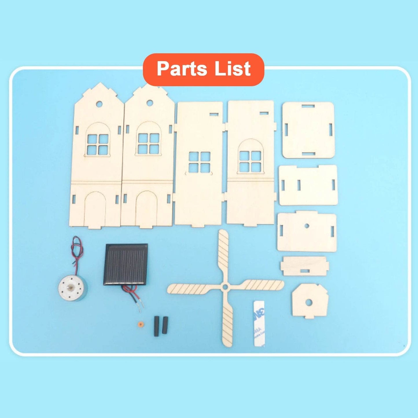 DIY Mini Wooden Windmill House Model 3D Puzzles Assemble Solar Powered Windmill for Kids STEM Science Educational Toy - ToylandEU