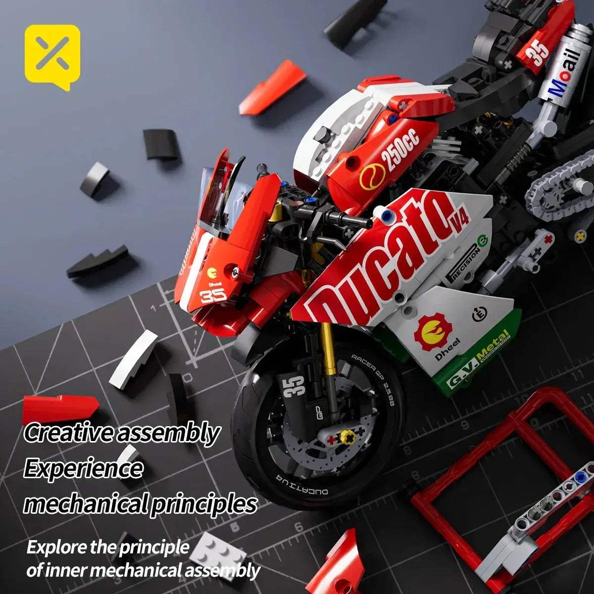 DIY Model Motorcycle Building Blocks Deluxe Kit for Kids - ToylandEU