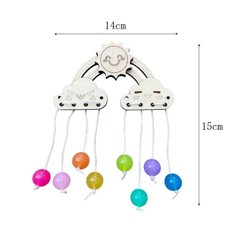 DIY Montessori Busy Board Wooden Accessories Hand Pulled Wheel Gear Drum Car Castle Early Educational Toy For Children Gift - ToylandEU