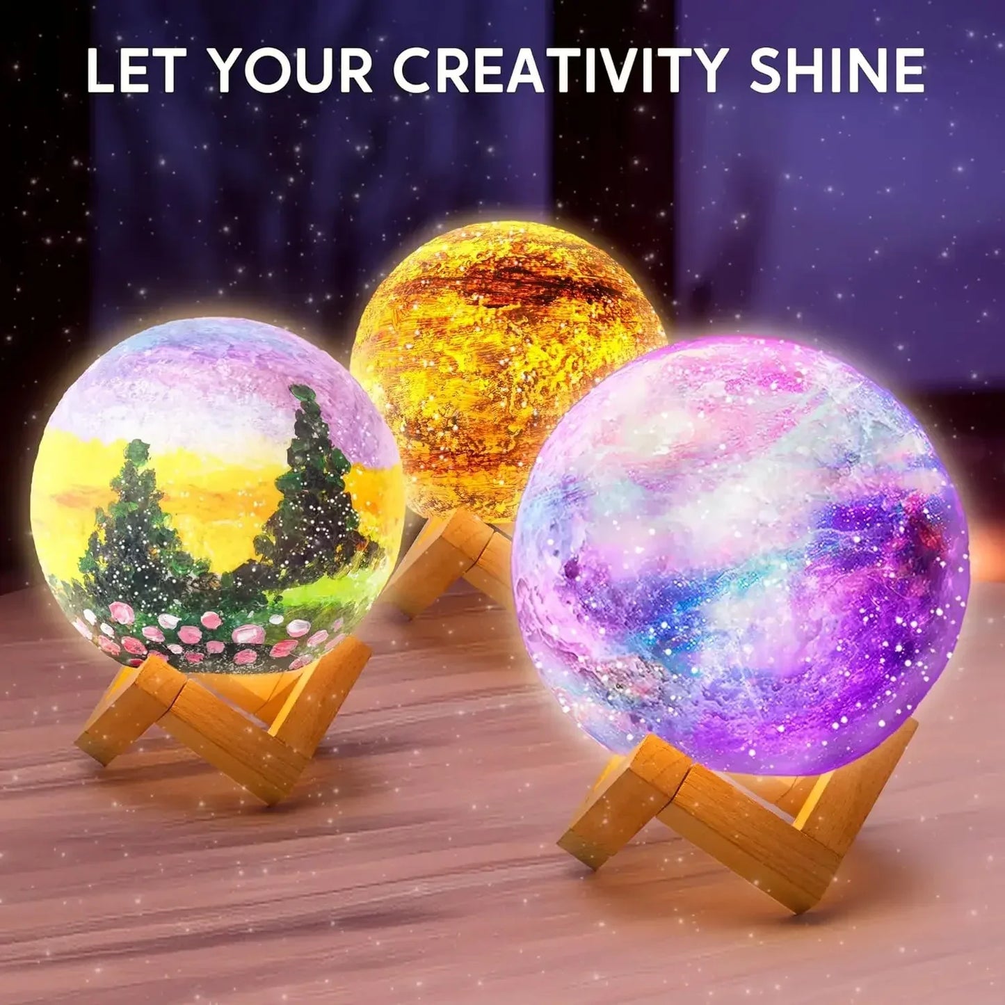 DIY Moon Night Light Kit for Kids Creative Paintable Moon - ToylandEU