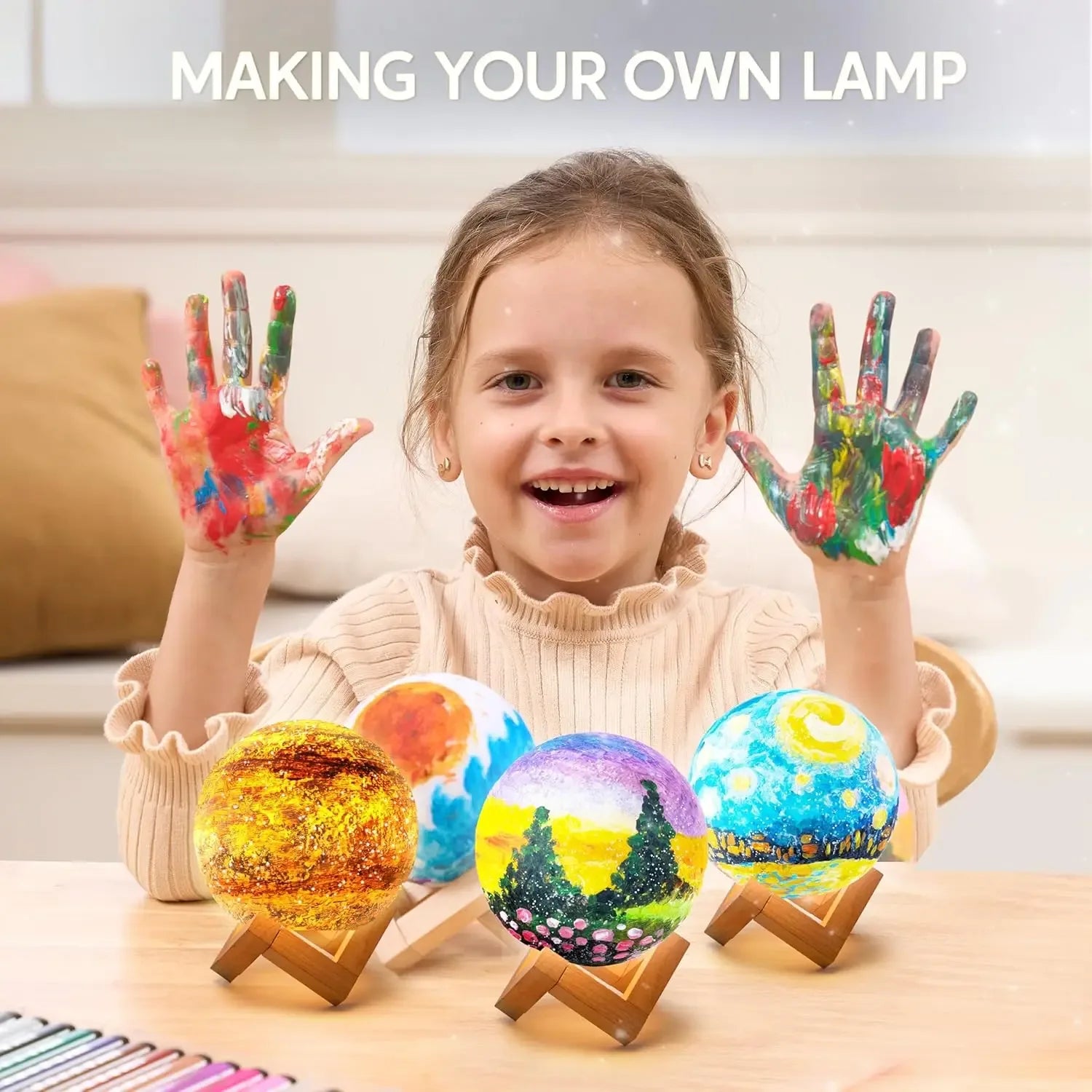 DIY Moon Night Light Kit for Kids Creative Paintable Moon - ToylandEU