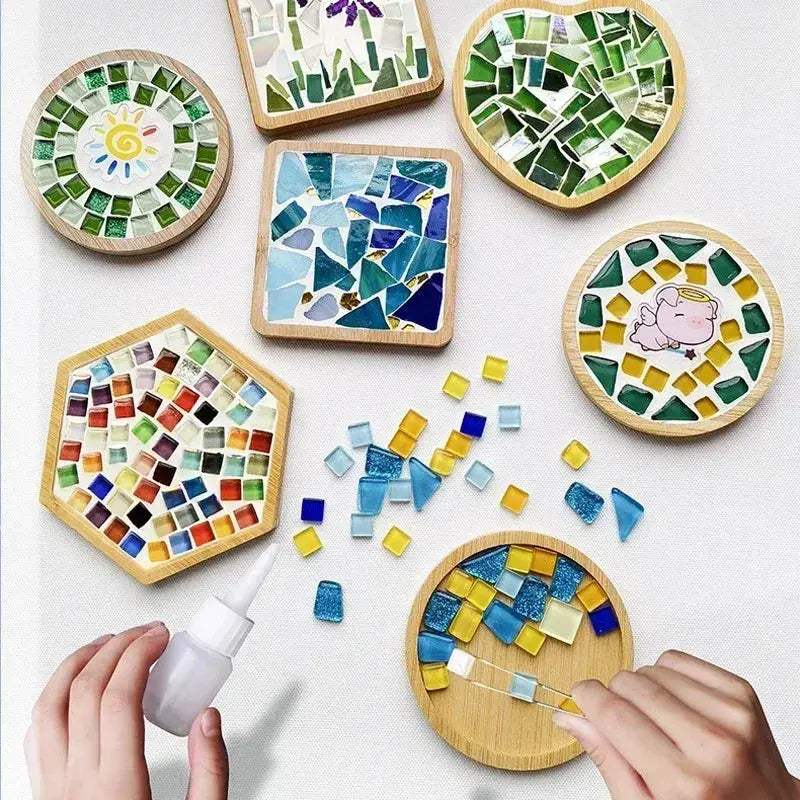 DIY Mosaic Coaster Kit With Bamboo Base For Creative Play - ToylandEU