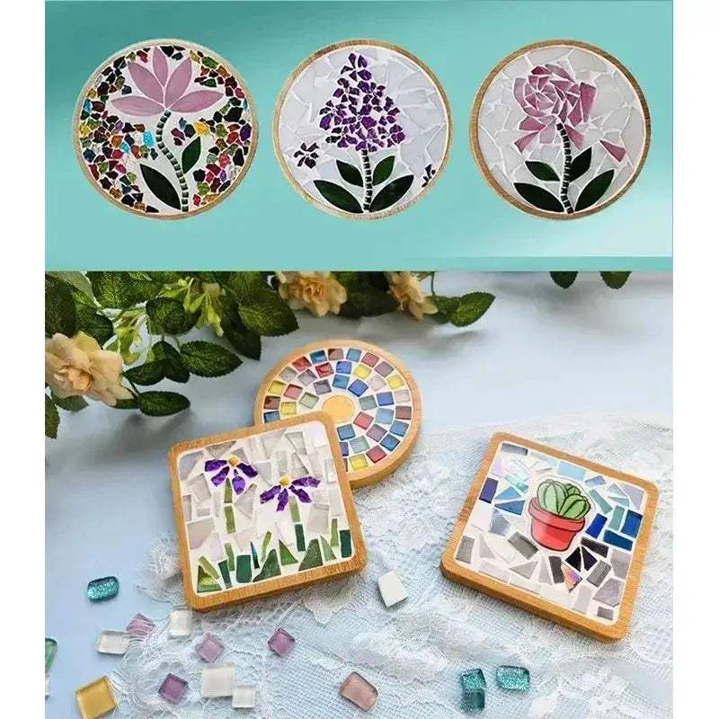 DIY Mosaic Coaster Kit With Bamboo Base For Creative Play - ToylandEU