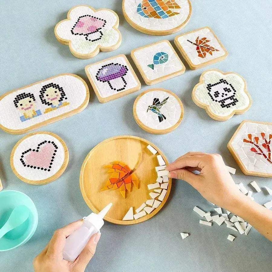 DIY Mosaic Coaster Kit With Bamboo Base For Creative Play - ToylandEU