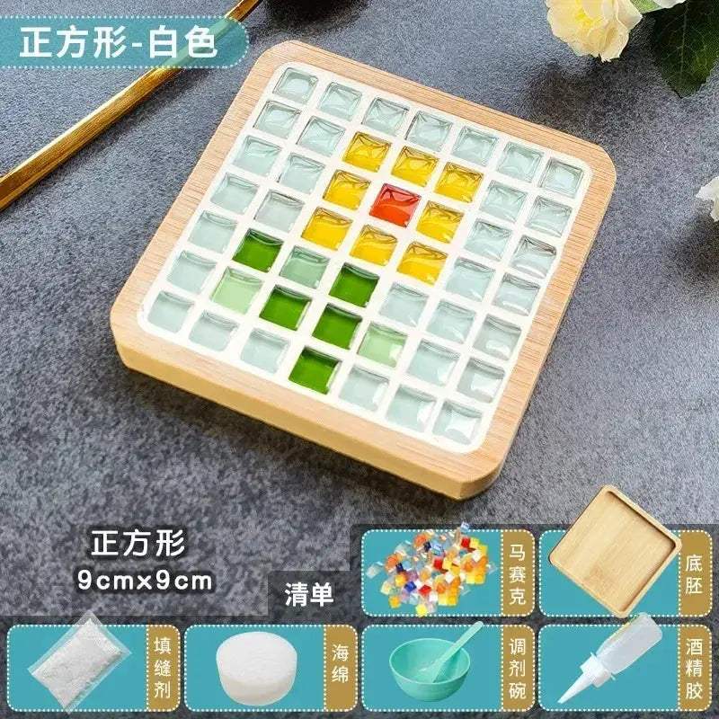 DIY Mosaic Coaster Kit With Bamboo Base For Creative Play - ToylandEU