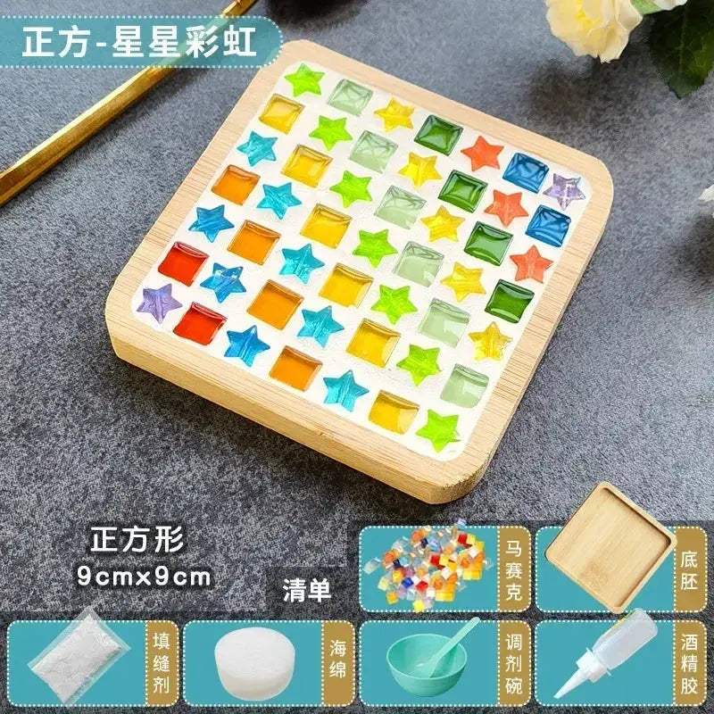 DIY Mosaic Coaster Kit With Bamboo Base For Creative Play - ToylandEU