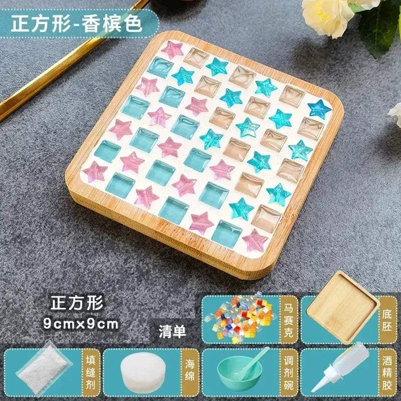DIY Mosaic Coaster Kit With Bamboo Base For Creative Play - ToylandEU