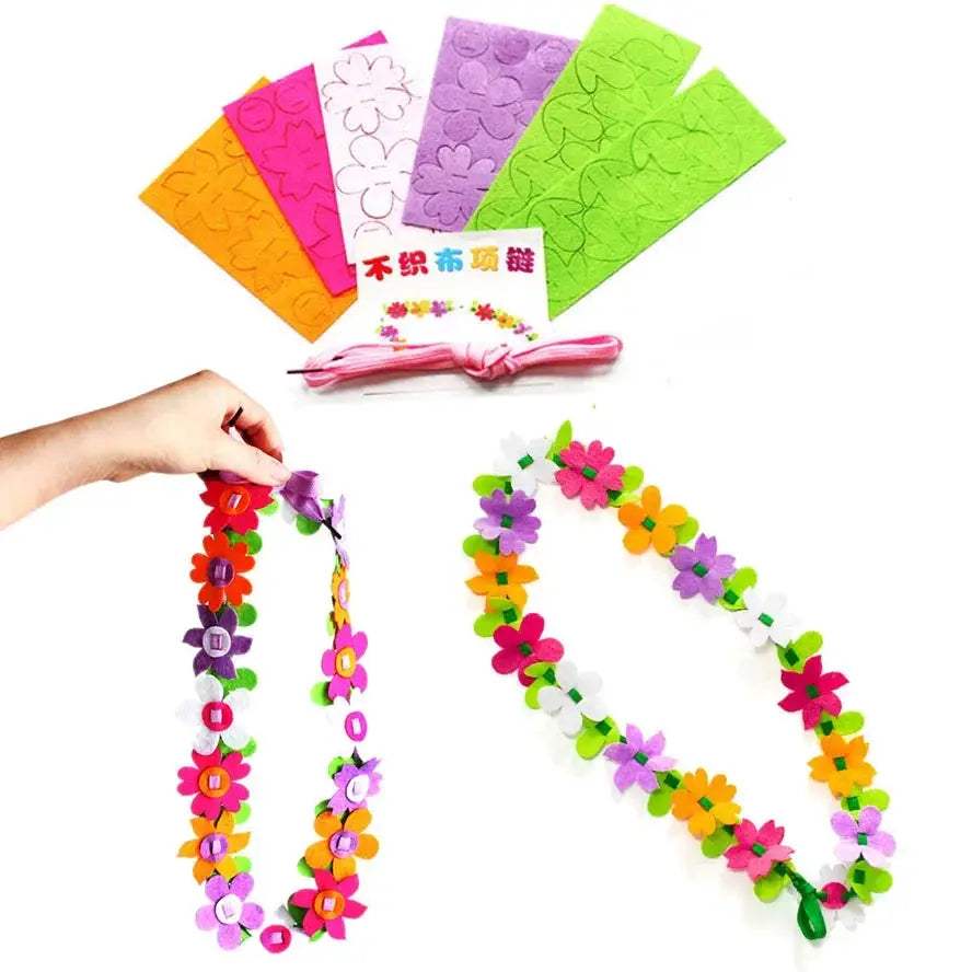 DIY Necklace Kit For Kids Nonwoven Flower Craft Educational - ToylandEU