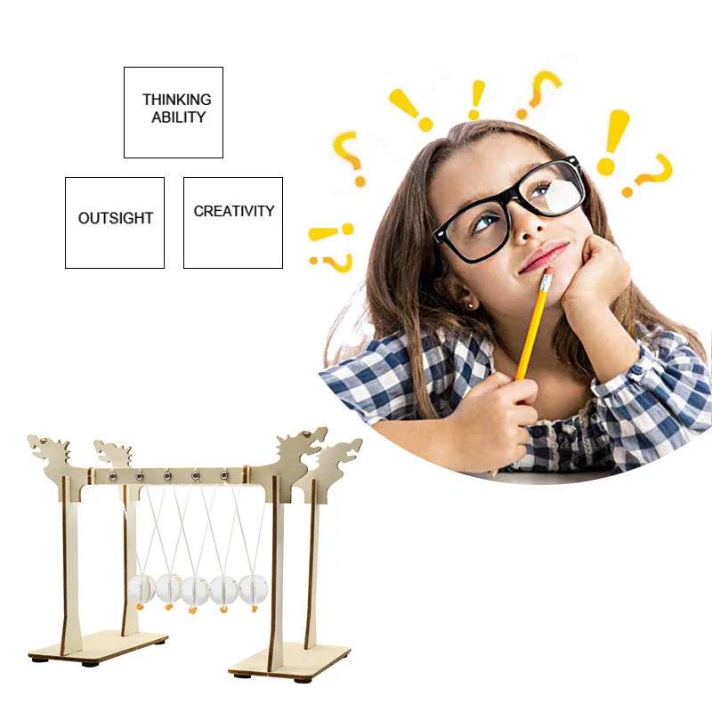 DIY Newton Cradle Balance Balls School Teaching Supplies Physics Science Pendulum Desk Project Toy Gifts Home Decoration - ToylandEU