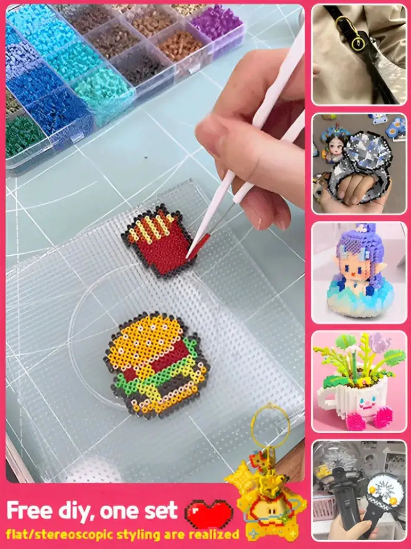 DIY Perler Beads Craft Kit for Kids 3D Interlocking Fun - ToylandEU
