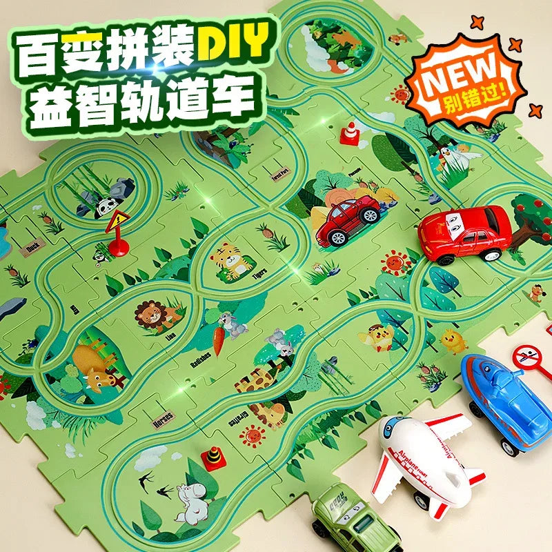 DIY Puzzle Track Car Kit For STEM Education And Play - ToylandEU