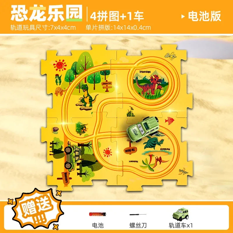 DIY Puzzle Track Car Kit For STEM Education And Play - ToylandEU