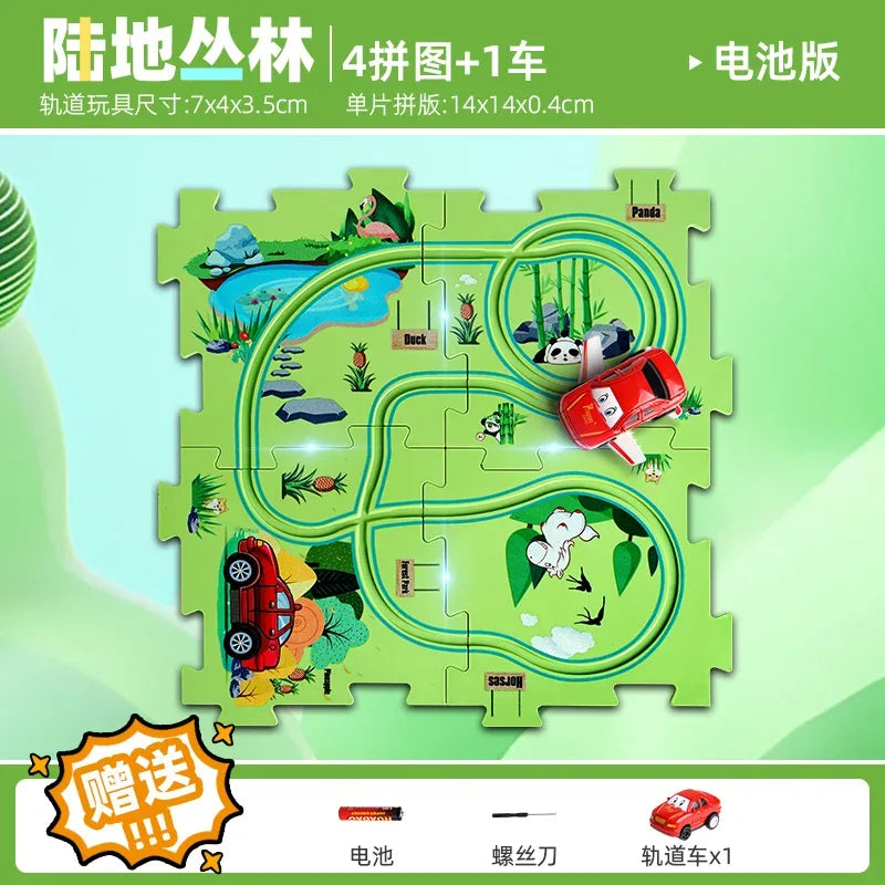 DIY Puzzle Track Car Kit For STEM Education And Play - ToylandEU