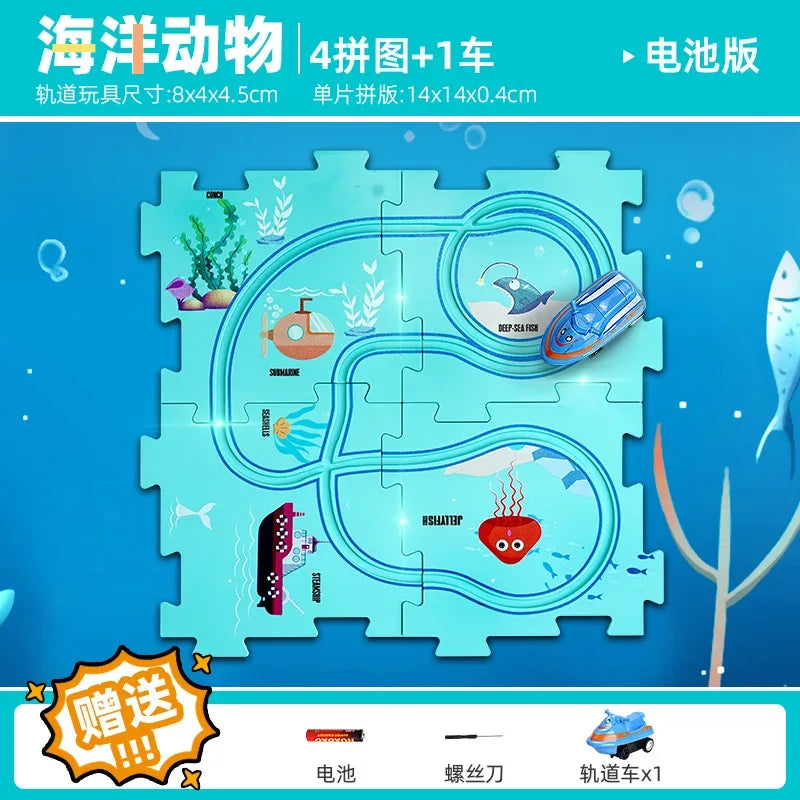 DIY Puzzle Track Car Kit For STEM Education And Play - ToylandEU