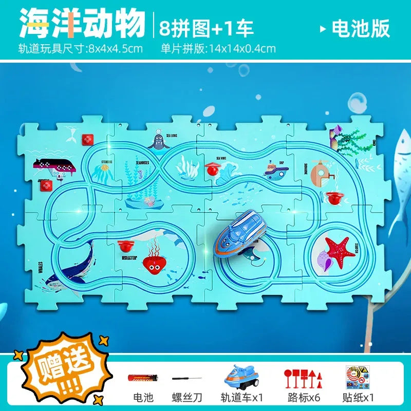 DIY Puzzle Track Car Kit For STEM Education And Play - ToylandEU