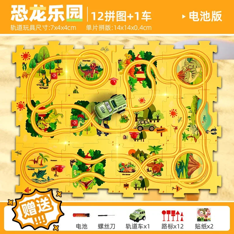 DIY Puzzle Track Car Kit For STEM Education And Play - ToylandEU
