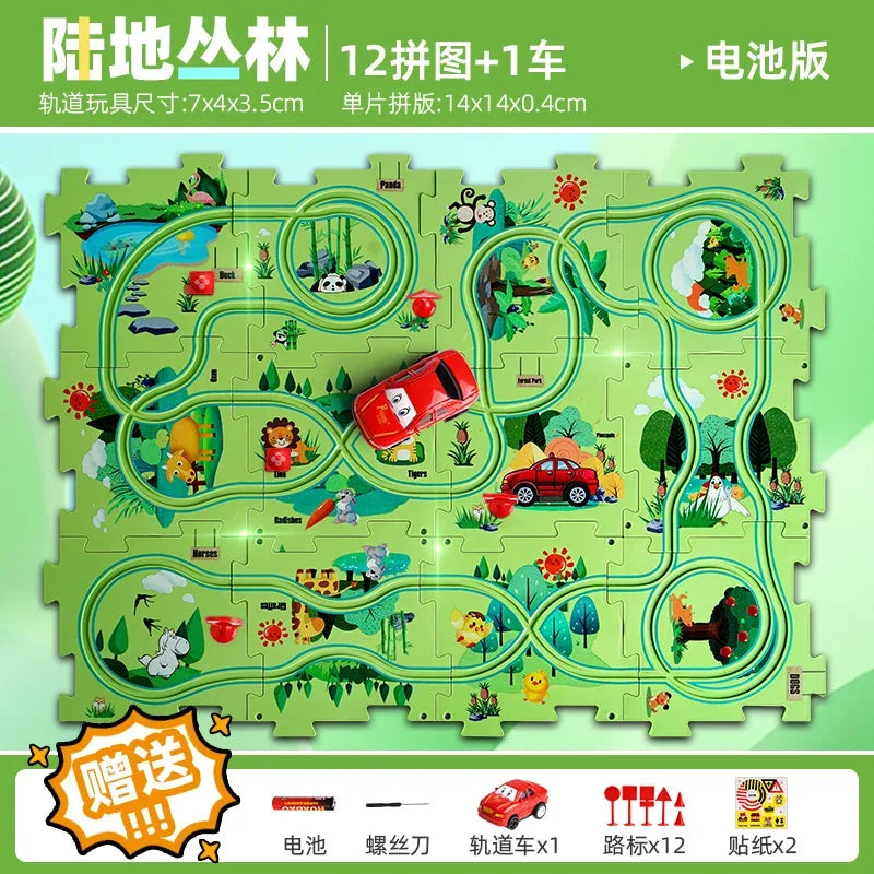 DIY Puzzle Track Car Kit For STEM Education And Play - ToylandEU