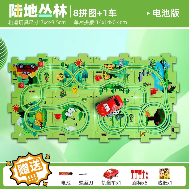 DIY Puzzle Track Car Kit For STEM Education And Play - ToylandEU