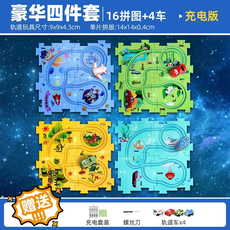 DIY Puzzle Track Car Kit For STEM Education And Play - ToylandEU