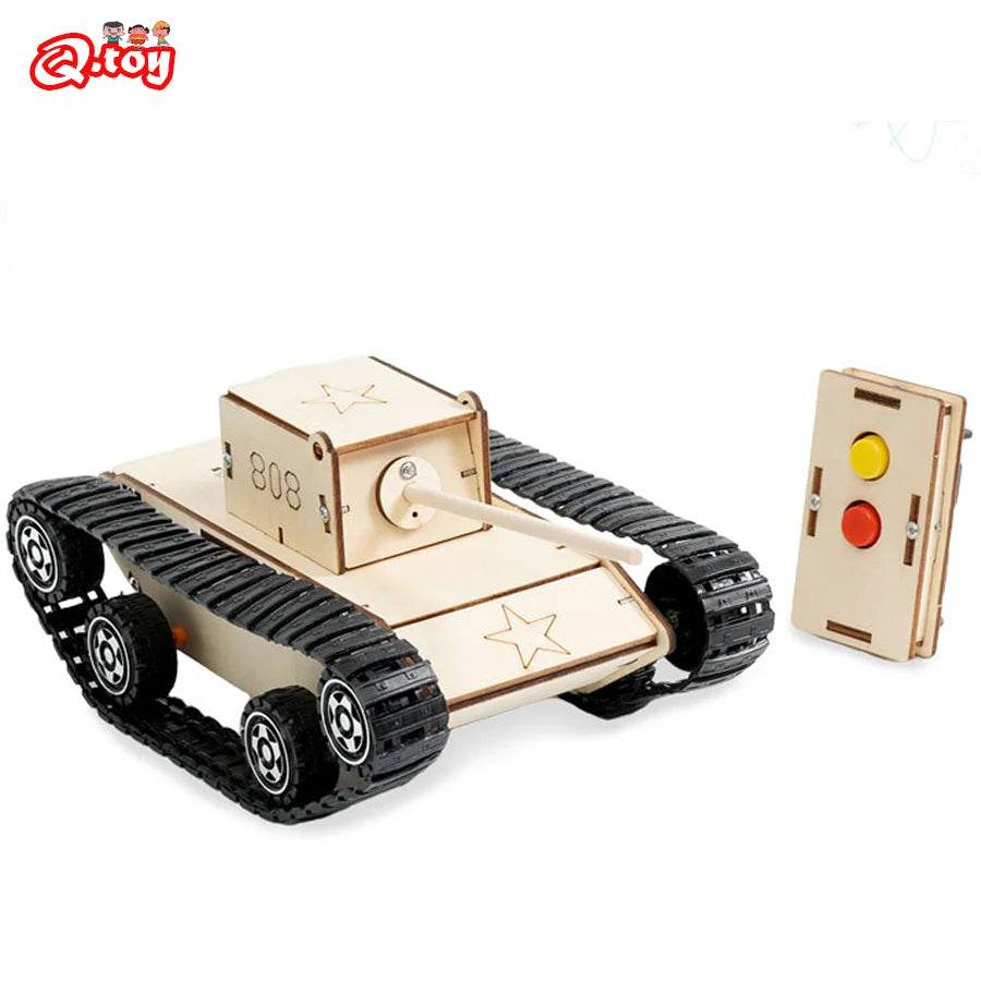 DIY Remote Control Tank Model Science Toys Educational Wooden Steam Assemble Puzzle - ToylandEU