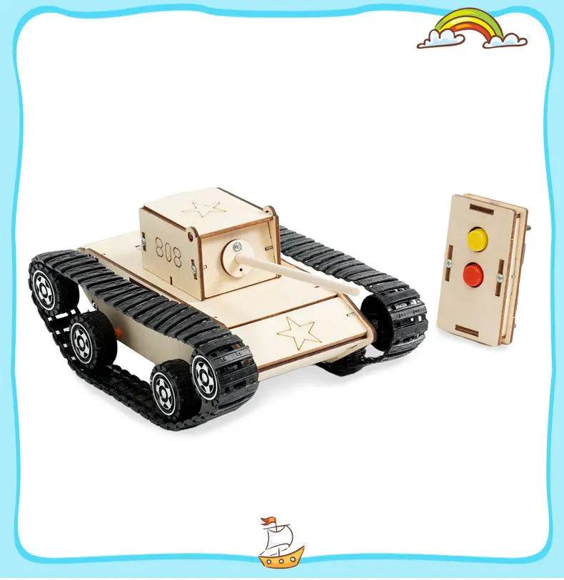 DIY Remote Control Tank Model Science Toys Educational Wooden Steam Assemble Puzzle - ToylandEU